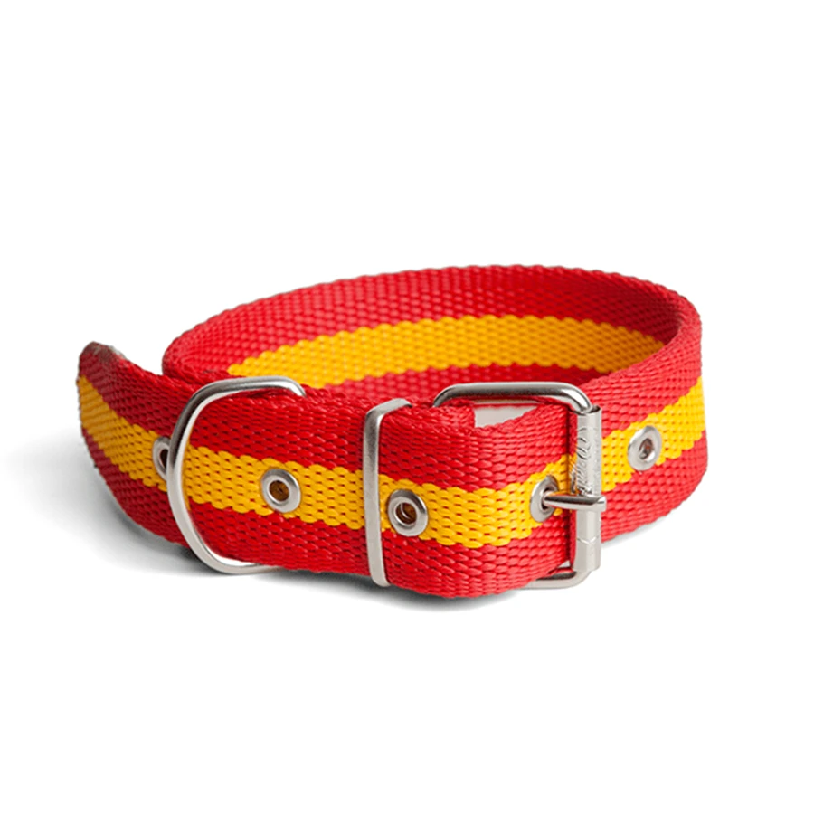 Collar para perro reforzado nylon bandera de España