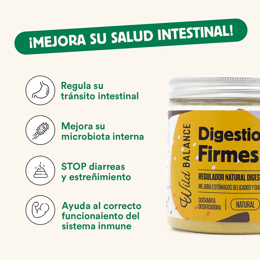 Suplemento Wild Balance Digestiones Firmes Prebiótico regulador intestinal 100gr - Imagen 2
