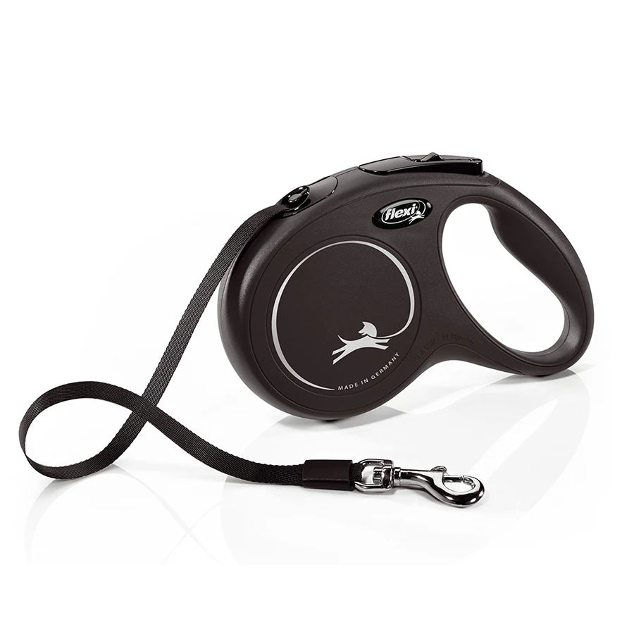 Correa para perros extensible Flexi New Classic Negro