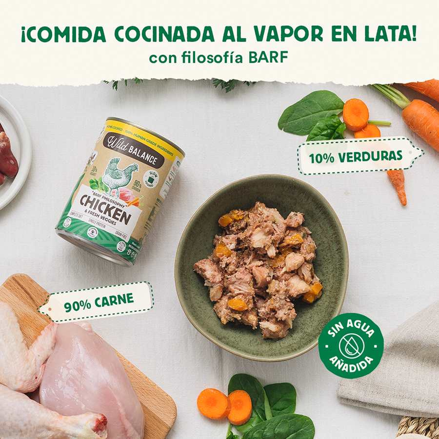 Comida húmeda BARF en Lata Wild Balance Pollo 400g - Imagen 2