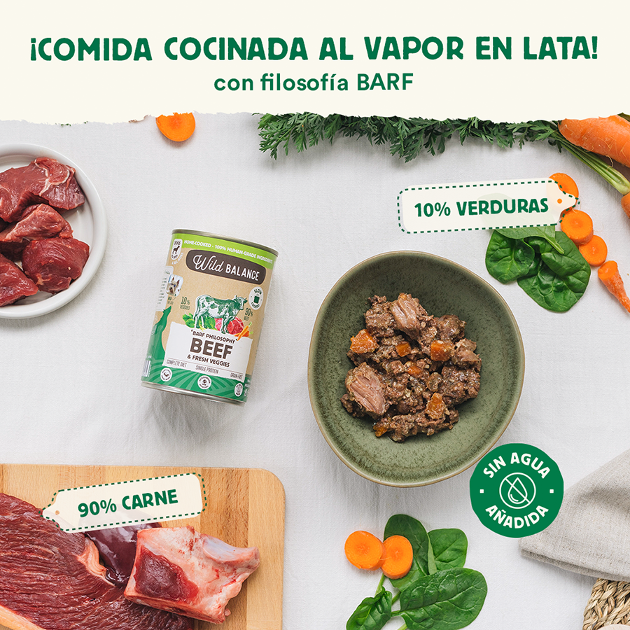 Comida húmeda BARF en Lata Wild Balance Ternera 400g - Imagen 2