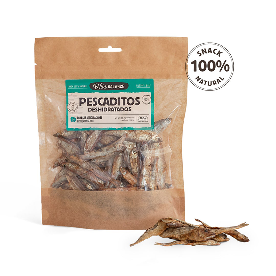 snack perros pescaditos deshidratados