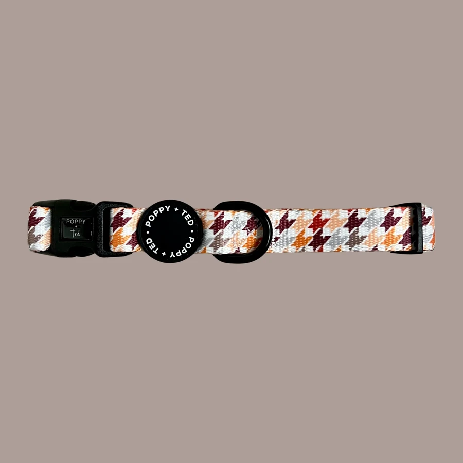Collar para perro Cinnamon Spice Houndstooth
