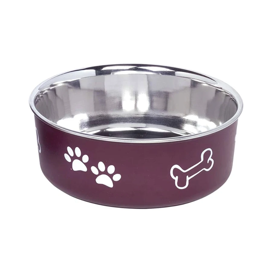 Comedero de Acero Inoxidable Granate para perros