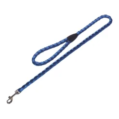 Correa redonda fina de nylon azul de 1m para perro