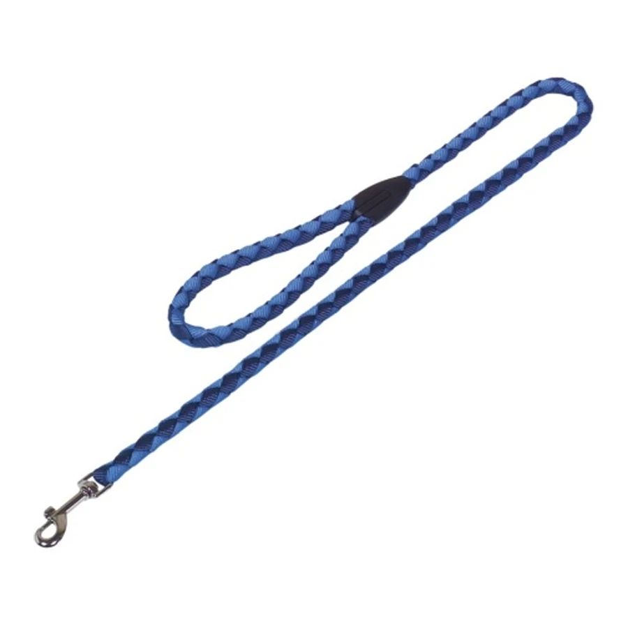 Correa redonda fina de nylon azul de 1m para perro