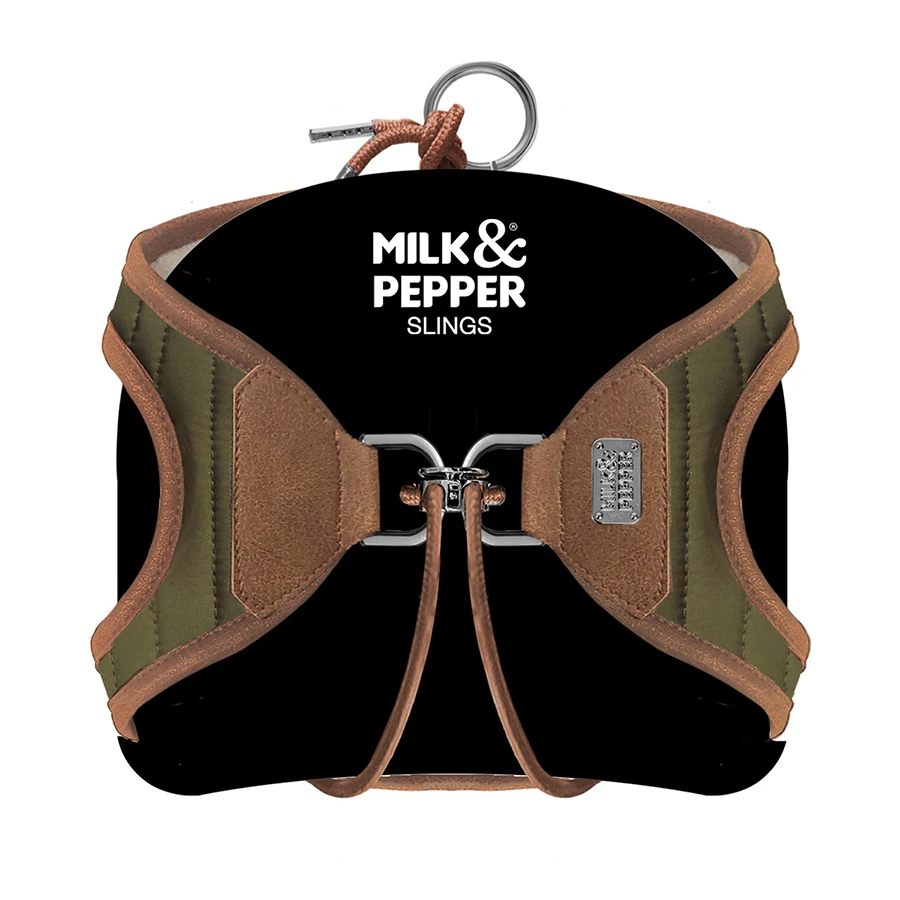 Arnés para perro Gabin kaki | Milk & Pepper