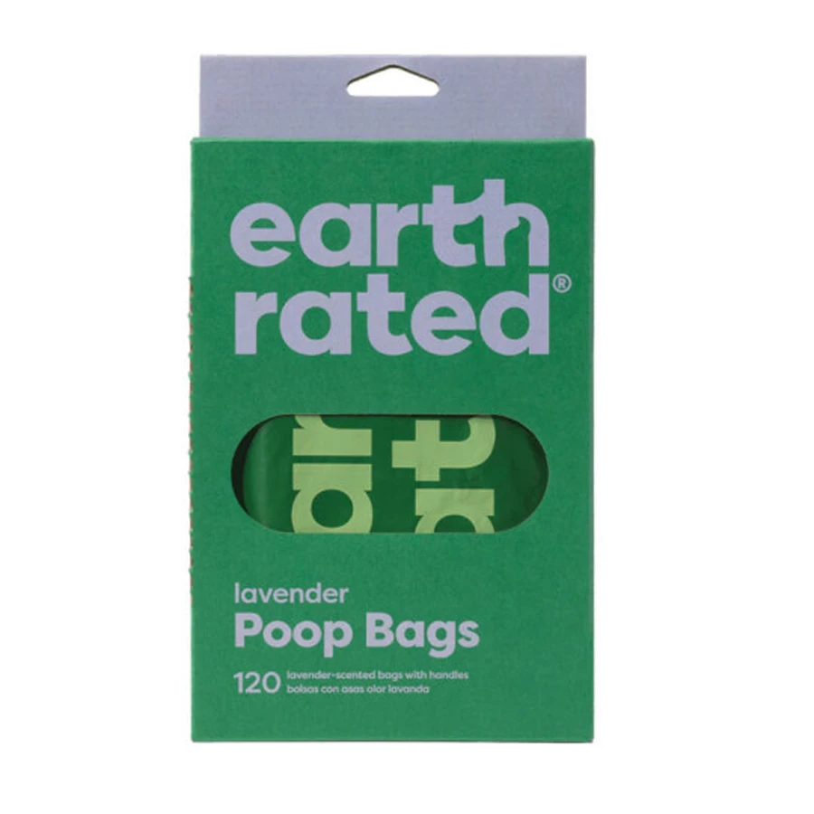 Bolsas con asas Earth Rated lavanda para perros | 120 uds